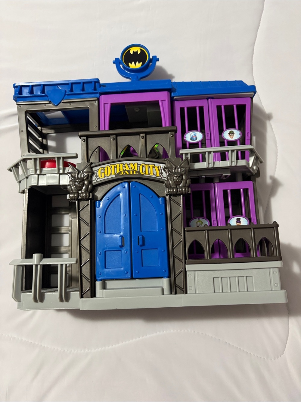 Mattel Gotham City Jail Playset - Blue & Purple With Accessories & Batman Figure